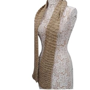 Knit oatmeal color scarf